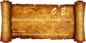 Oesztreicher Erzsébet névjegykártya